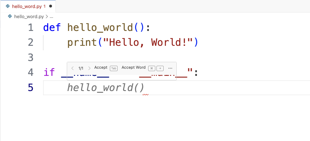 Code completion autocomplete example